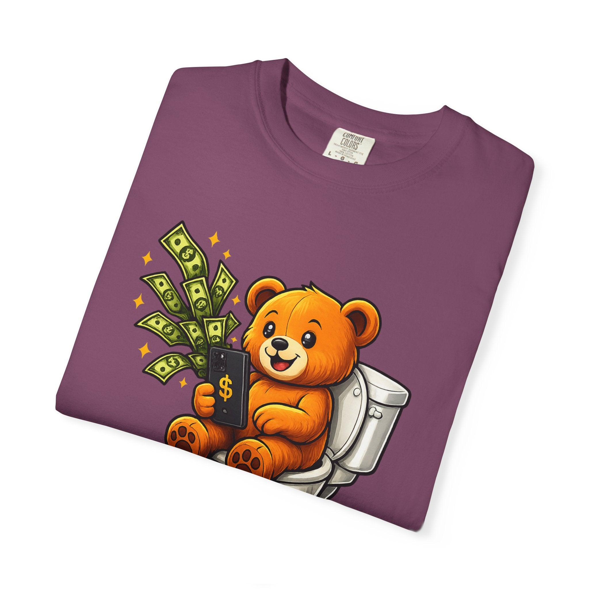 Bathroom Millionaire T-Shirt — Cute Bear on Toilet Graphic Tee