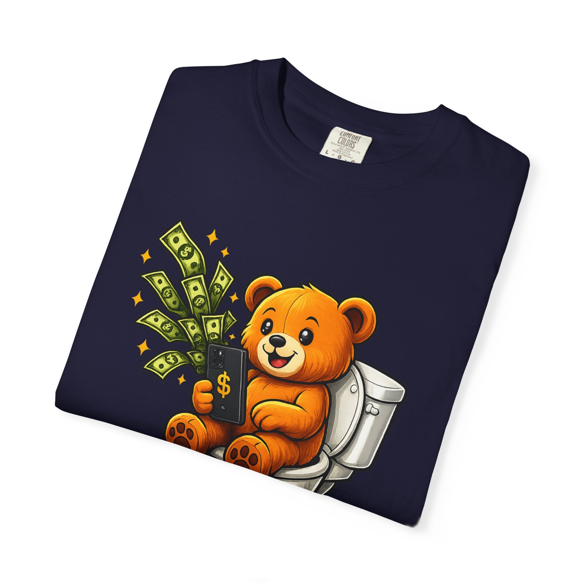 Bathroom Millionaire T-Shirt — Cute Bear on Toilet Graphic Tee