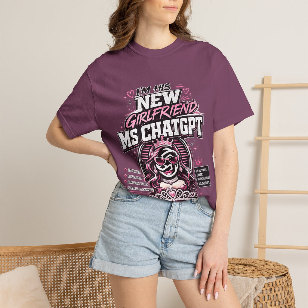 T-Shirt — "I'm His New Girlfriend: Ms ChatGPT" Retro Cute AI Graphic Tee