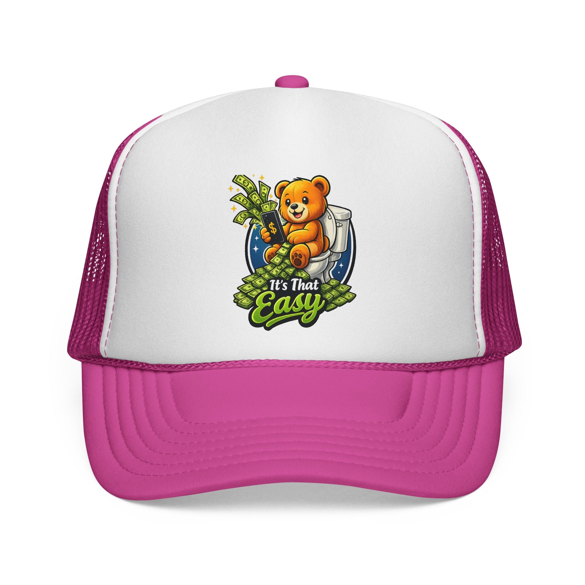 Trucker Cap - Cute Teddy Bear 'It's That Easy' Mesh Hat