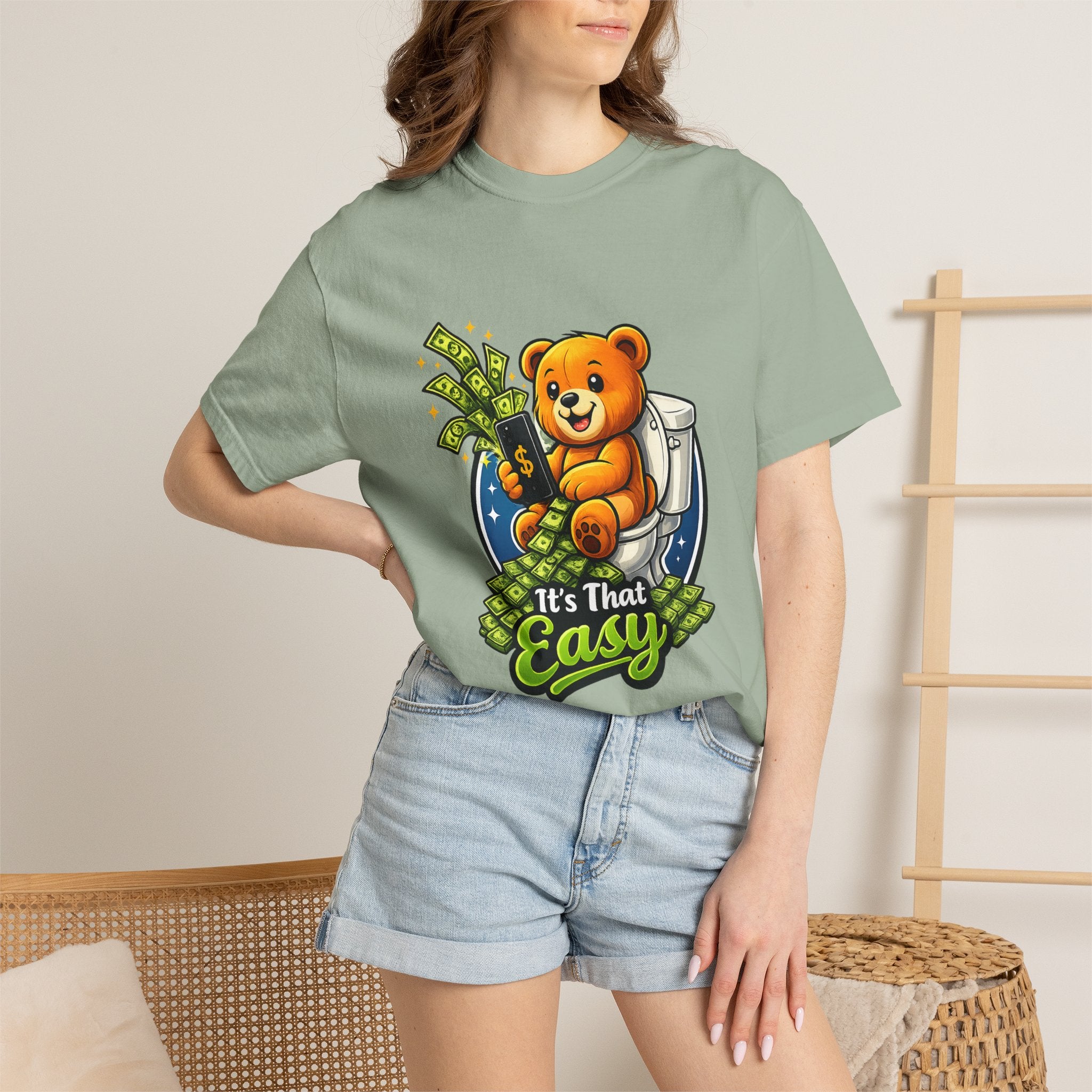 Bathroom Billionaire T-Shirt — Cute Bear on Toilet Graphic Tee