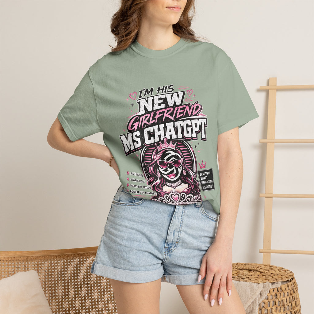 T-Shirt — "I'm His New Girlfriend: Ms ChatGPT" Retro Cute AI Graphic Tee