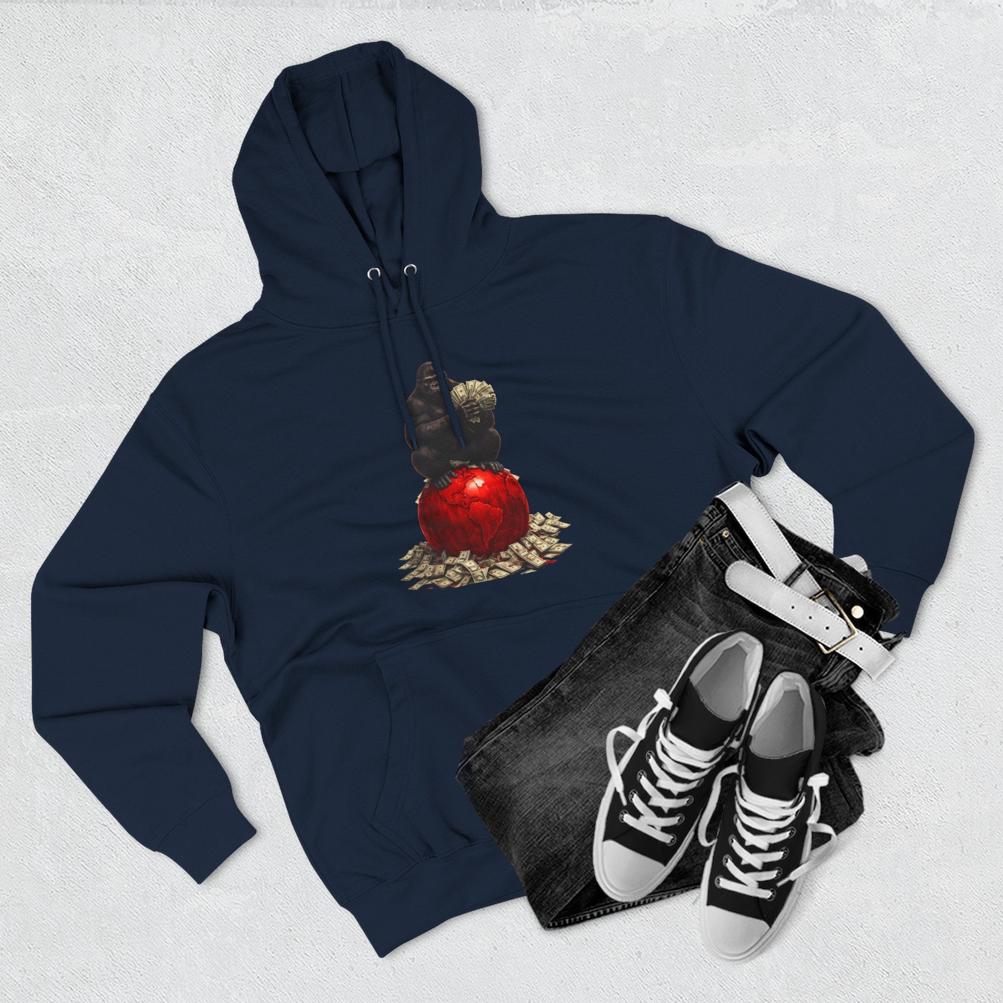 Three-Panel Hoodie — “I’m On My Own Clock” Graphic Pullover