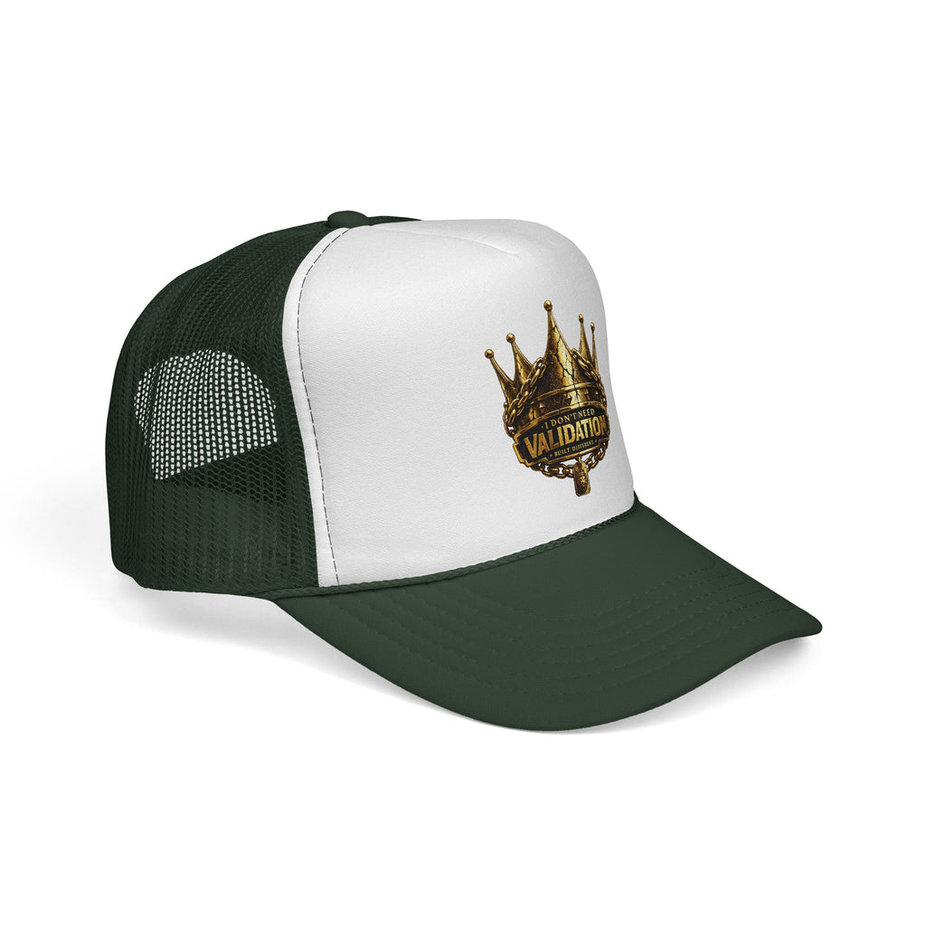 Validation King Trucker Cap — Gold Crown Logo Mesh Hat