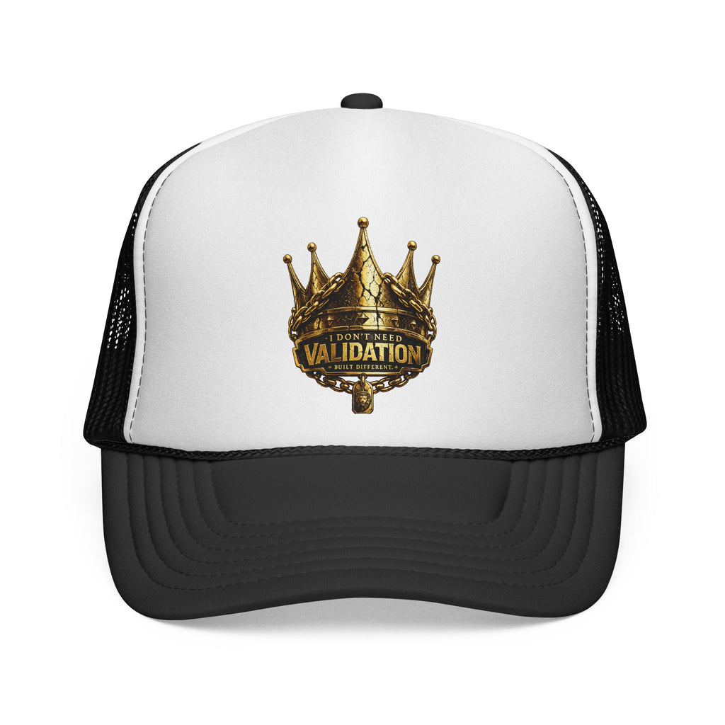 Validation King Trucker Cap — Gold Crown Logo Mesh Hat