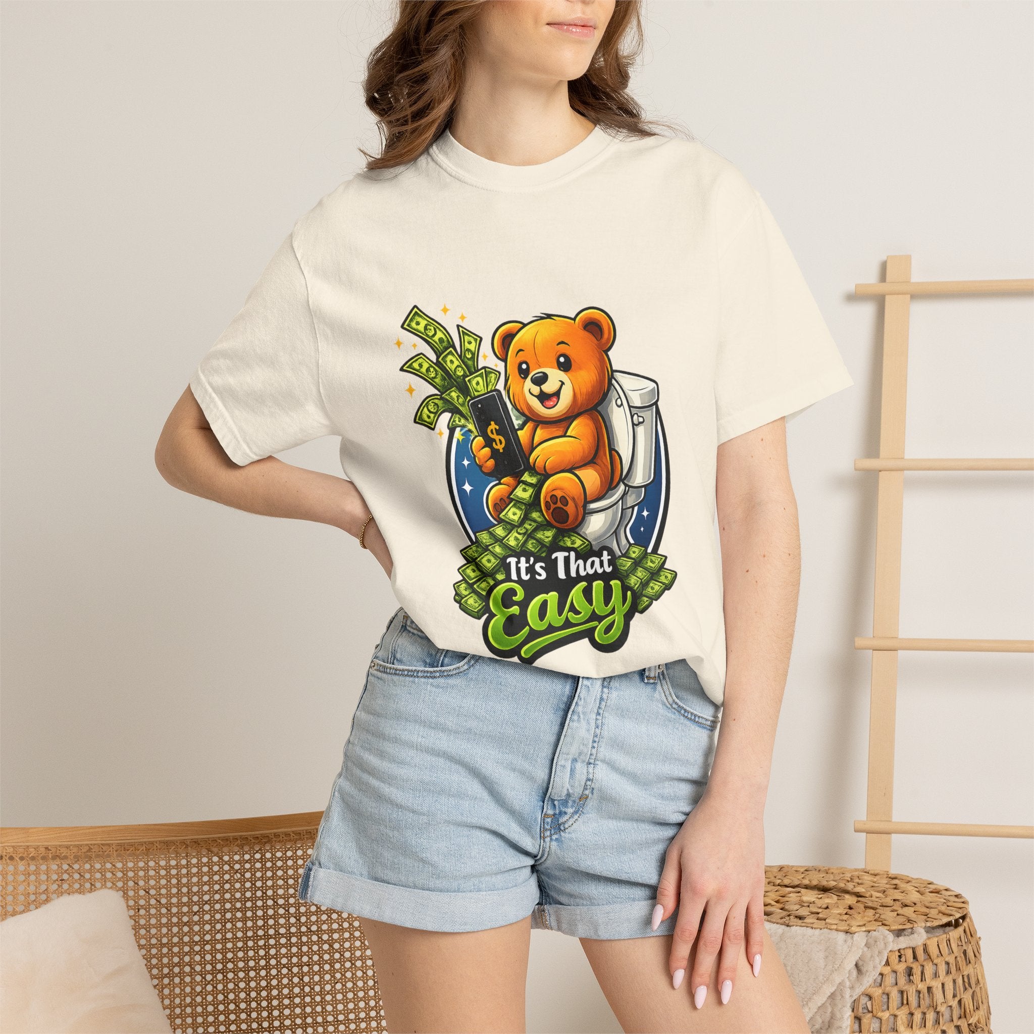 Bathroom Billionaire T-Shirt — Cute Bear on Toilet Graphic Tee