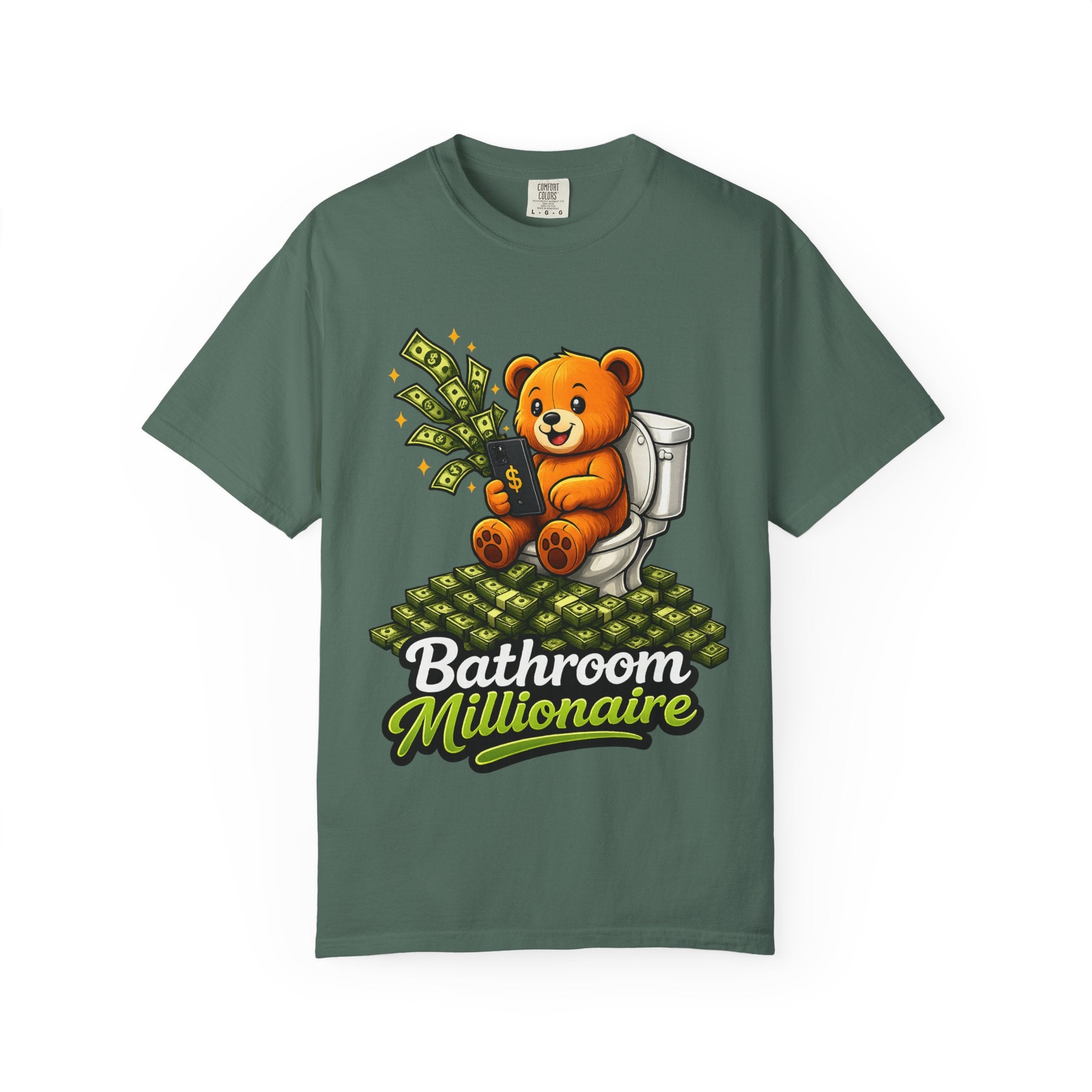 Bathroom Millionaire T-Shirt — Cute Bear on Toilet Graphic Tee