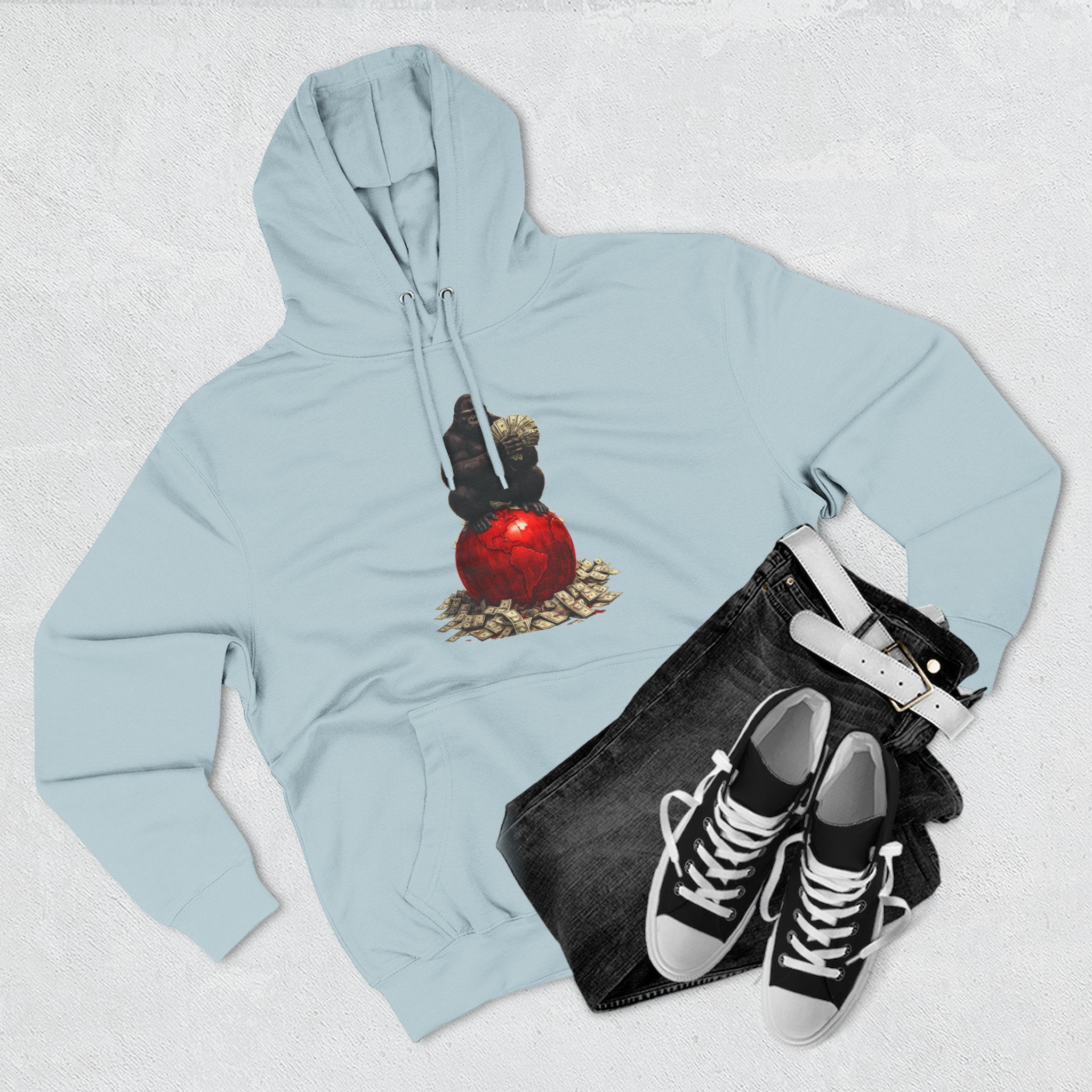 Three-Panel Hoodie — “I’m On My Own Clock” Graphic Pullover