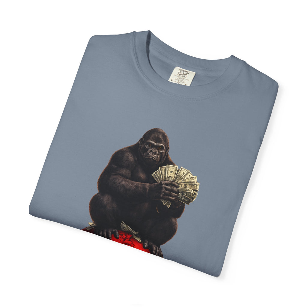 Gorilla on Money Graphic T-Shirt — Red Globe Cash Design
