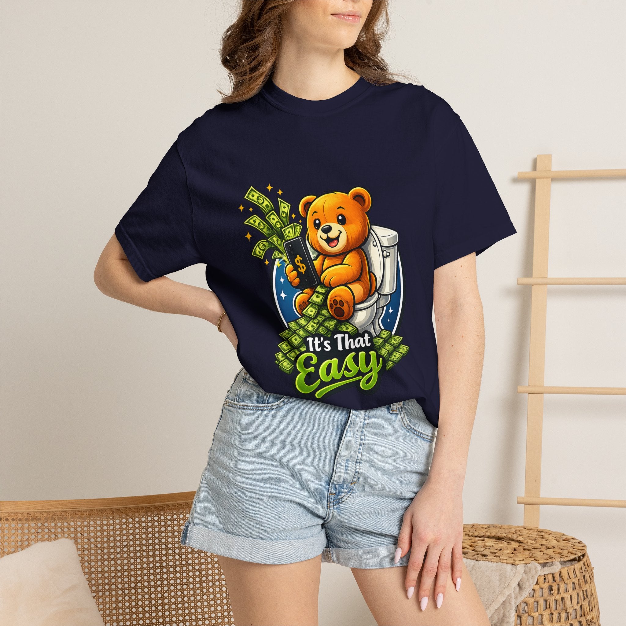Bathroom Billionaire T-Shirt — Cute Bear on Toilet Graphic Tee