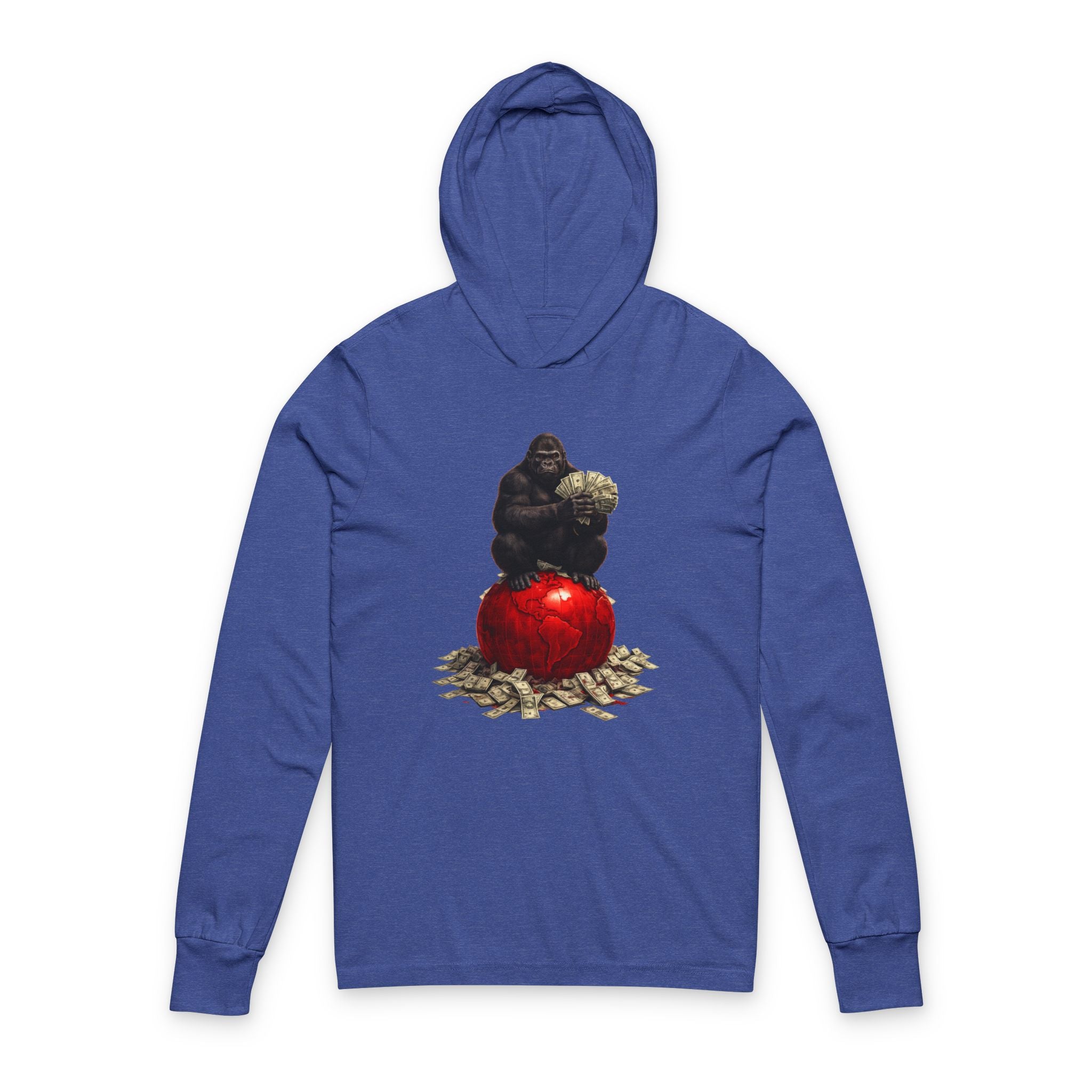 Gorilla on Apple Hooded Long Sleeve Tee