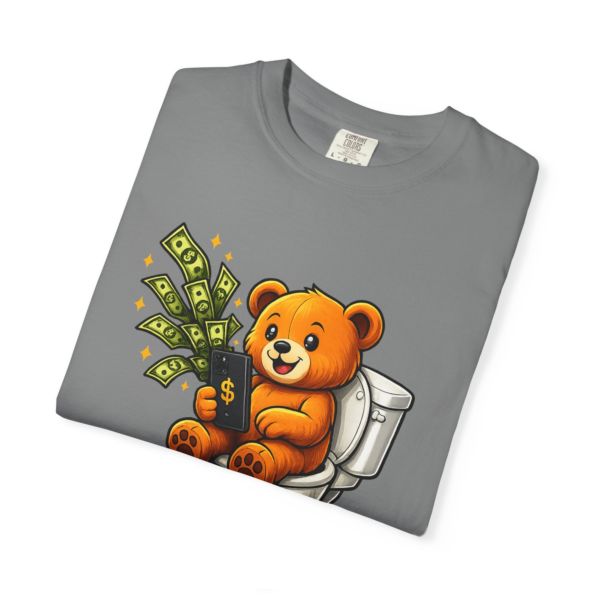 Bathroom Millionaire T-Shirt — Cute Bear on Toilet Graphic Tee