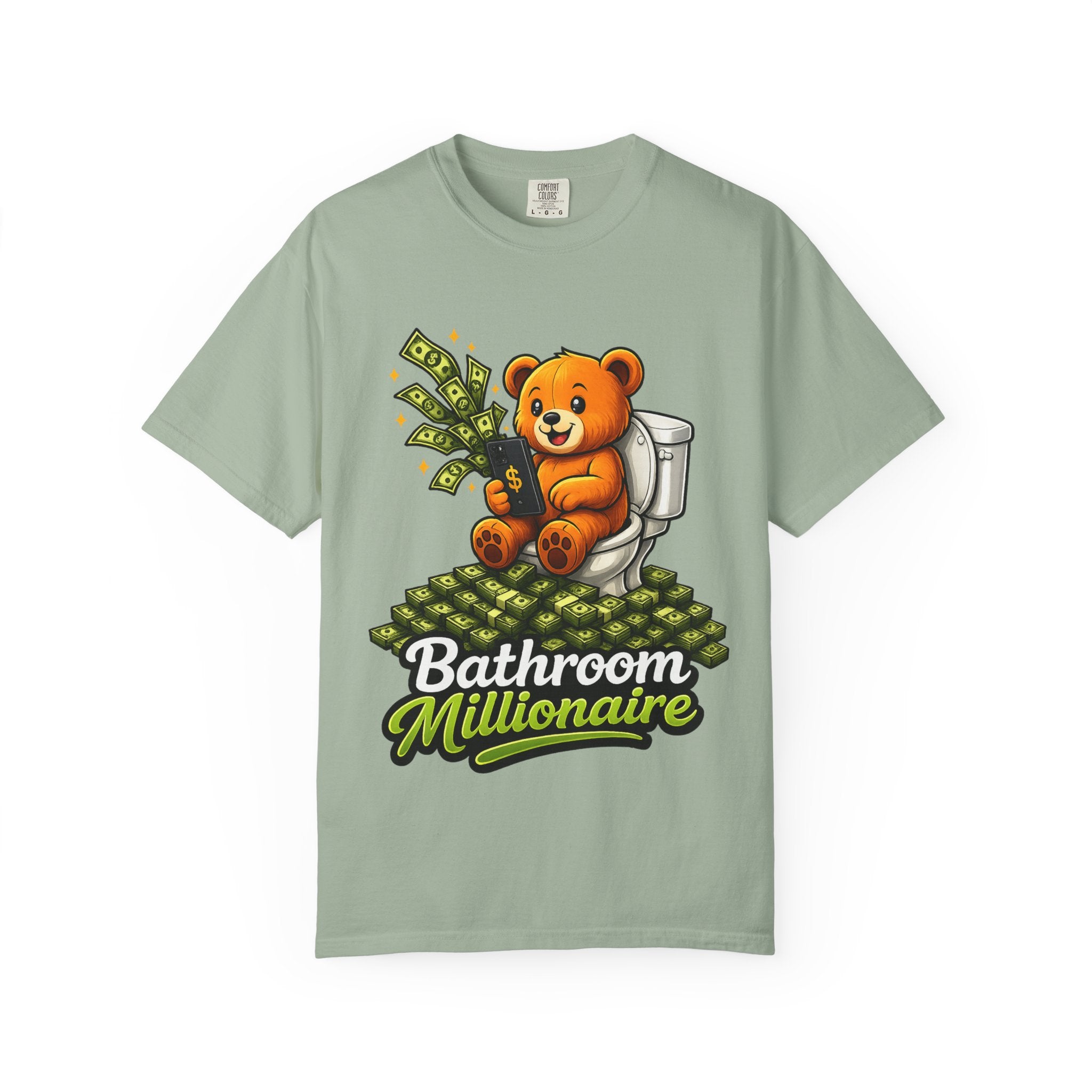 Bathroom Millionaire T-Shirt — Cute Bear on Toilet Graphic Tee