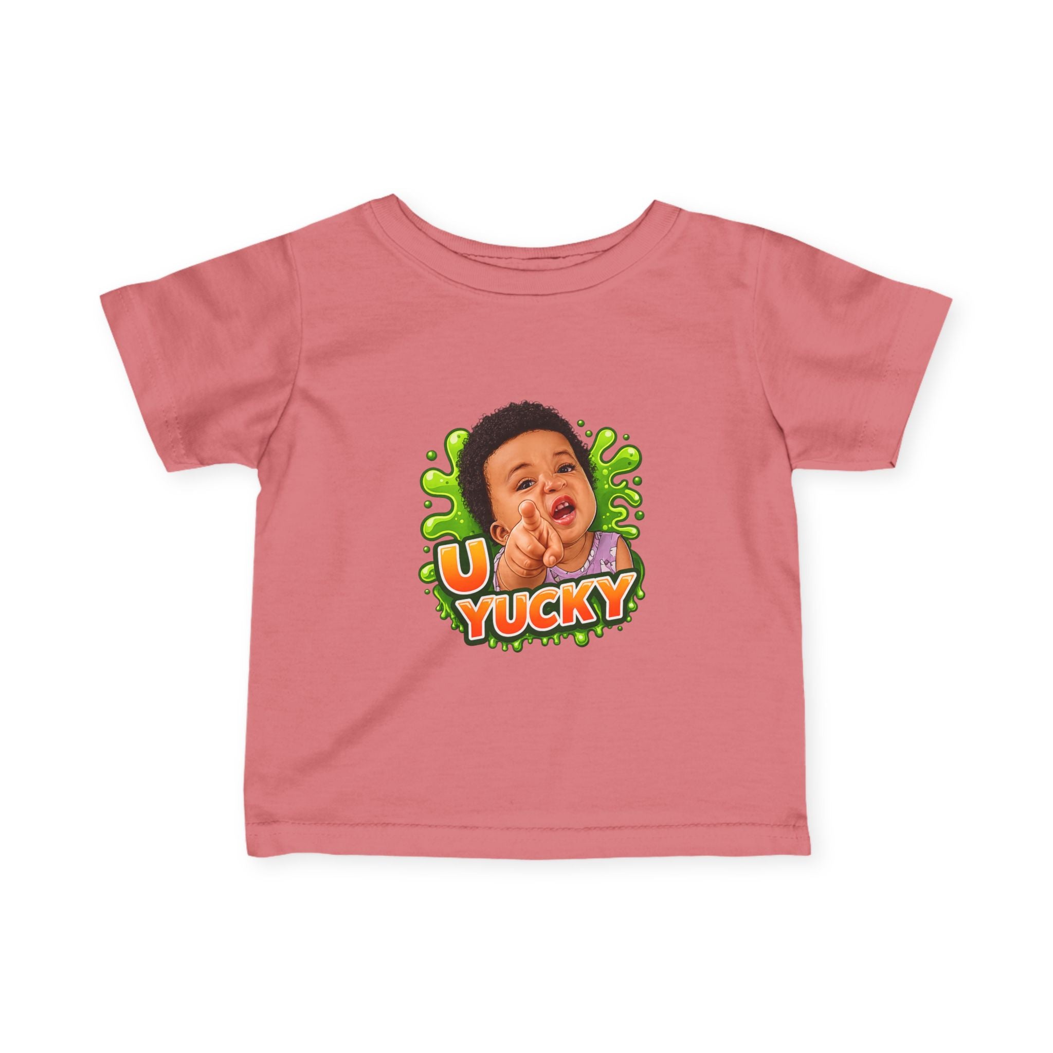 Infant Tee — "Yucky" Baby Graphic Shirt with Green Slime Design