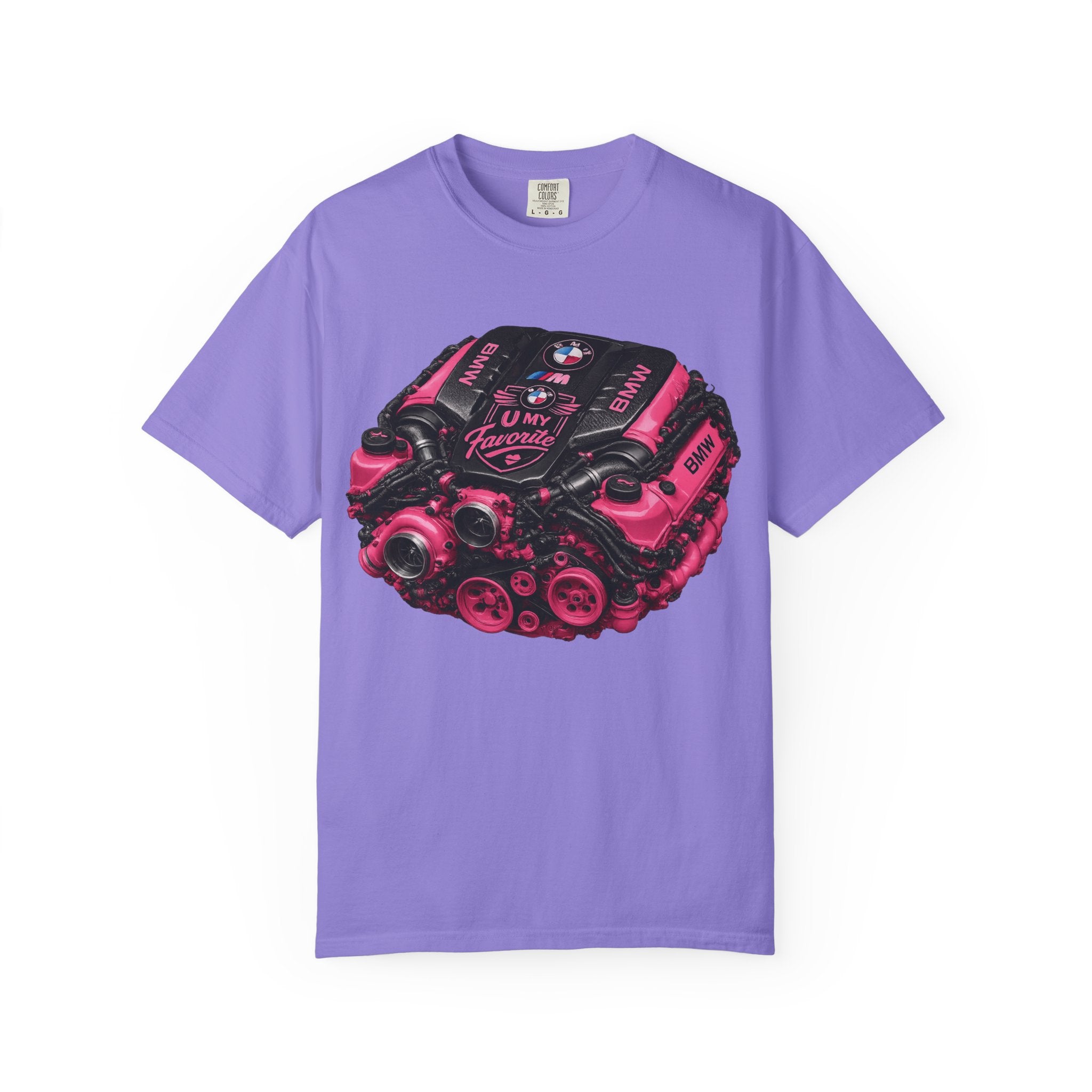 Pink Turbo Engine T-Shirt — Vintage Car Mechanic Tee