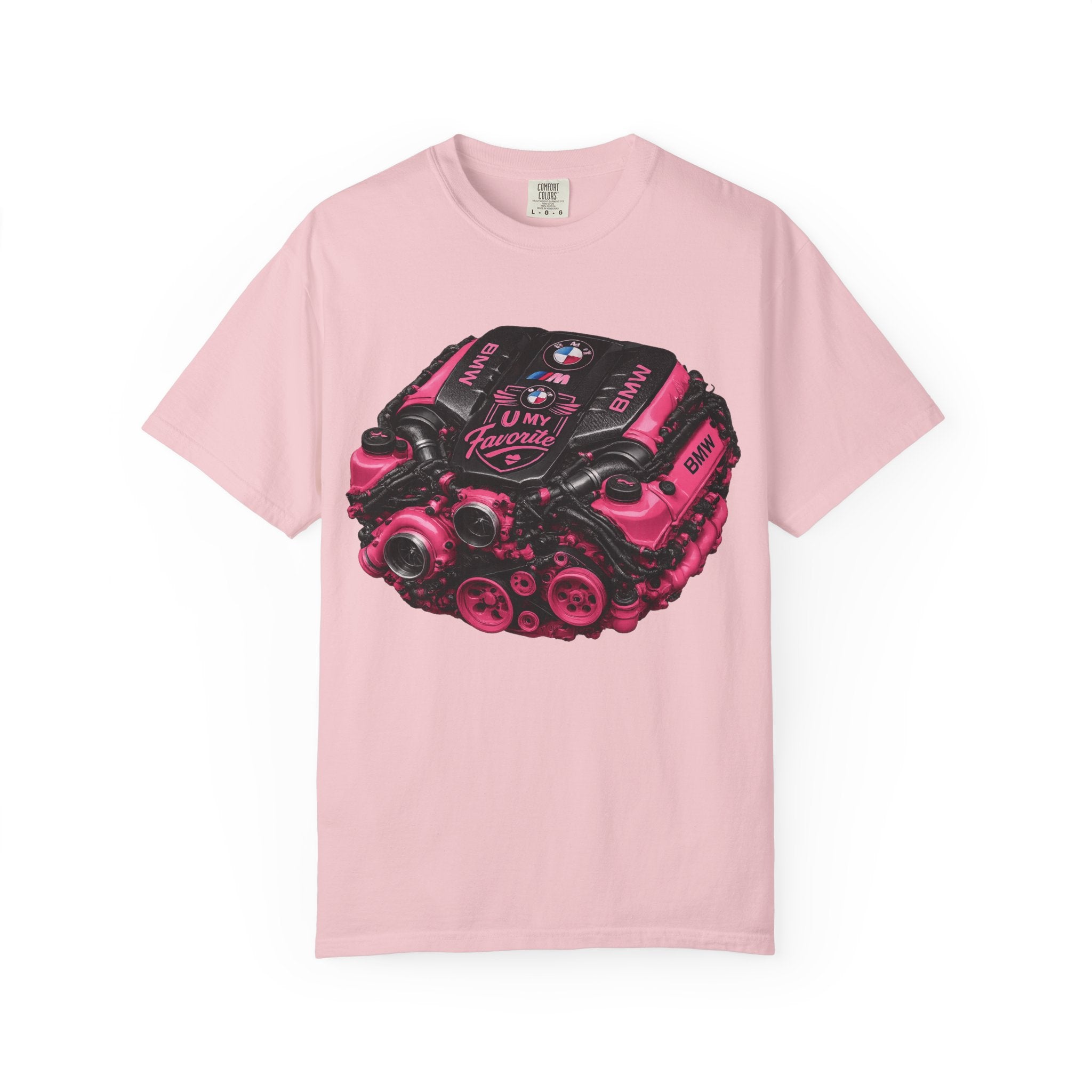 Pink Turbo Engine T-Shirt — Vintage Car Mechanic Tee