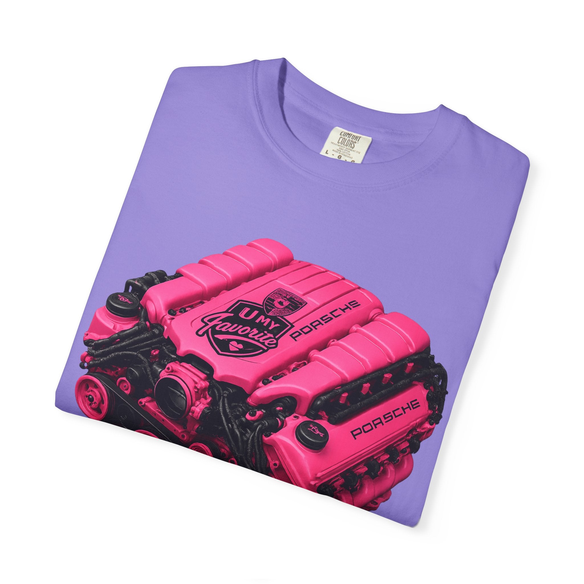 Retro Pink V8 Engine T-Shirt